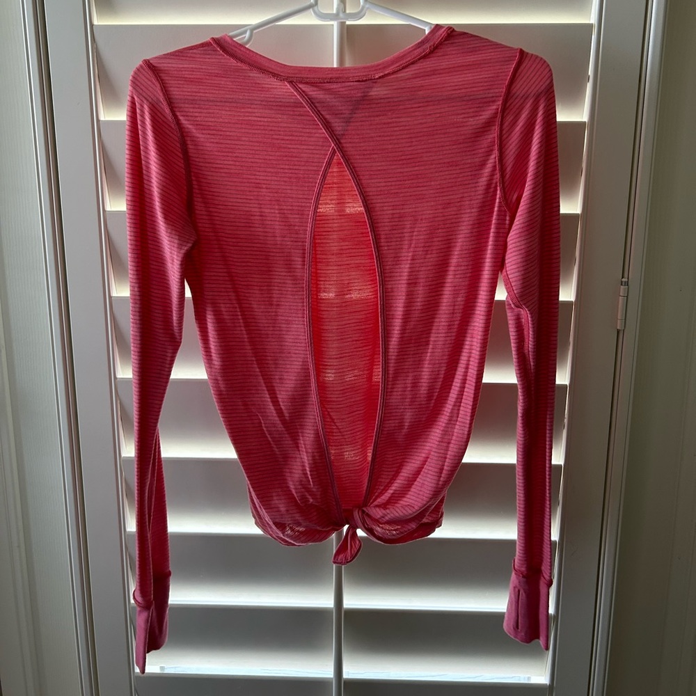 Lululemon Pink Backless Tie top, Size 2, Pink